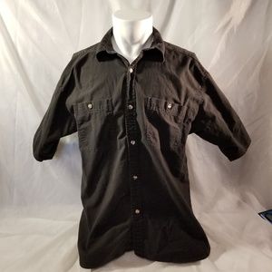 Mens Black Short Sleeve Shirt Large